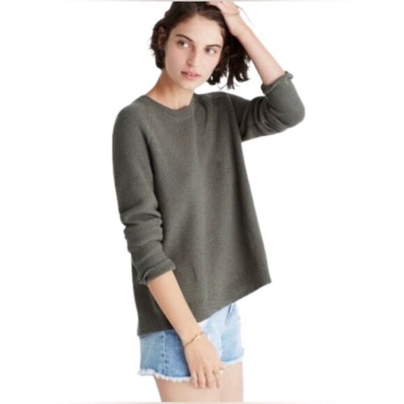 Madewell Sweater Province Open Cross-Back Pullover Green XXS - Picture 3 of 4